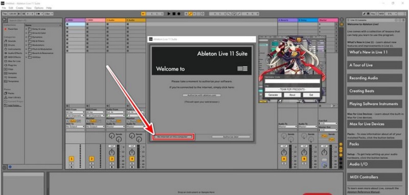 ableton live 11 bam vao dong chu No internet on this computer