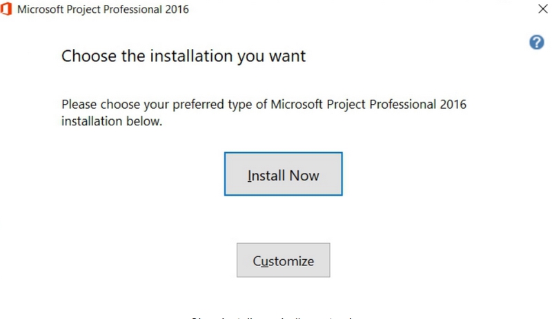 microsoft project 2016 chon install hay customize