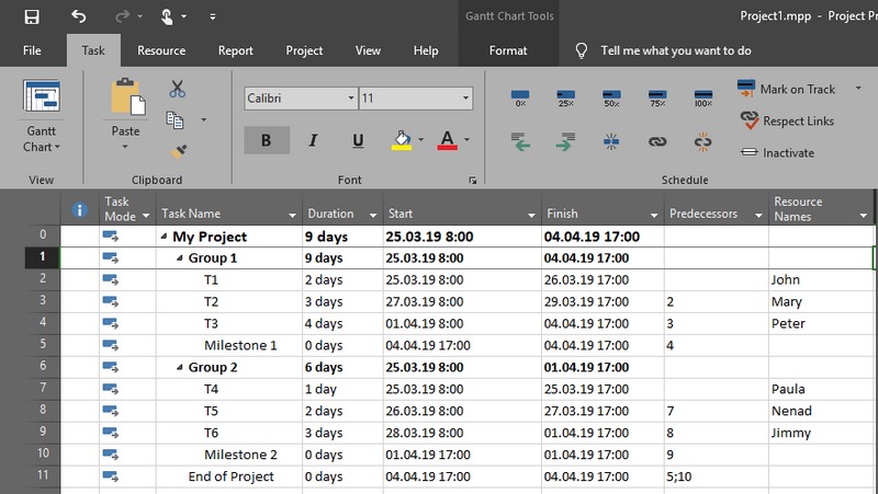 microsoft project 2019 thiet ke de su dung