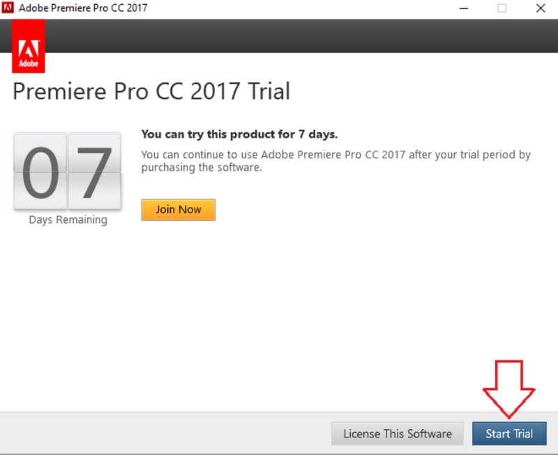 premiere pro cc 2017 bam start trial