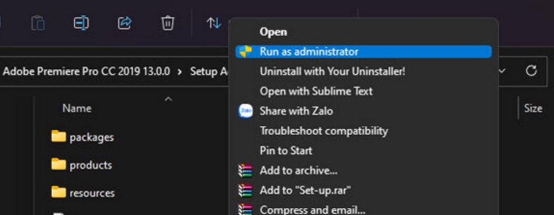 premiere pro cc 2019 run as administrator