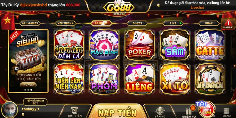 Trải nghiệm game bài Go88 chuyên nghiệp và đẳng cấp