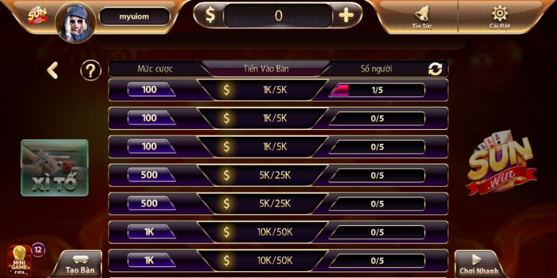 Tham gia game bài Sunwin với thao tác đơn giản 